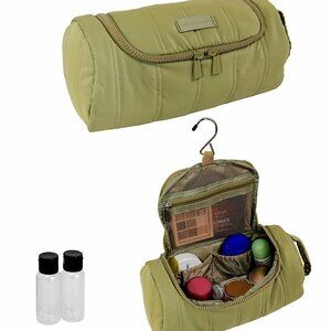 Max Studio Tubular Quilted Nylon Quilted Toiletry Dopp Kit Sage Color NWT $98